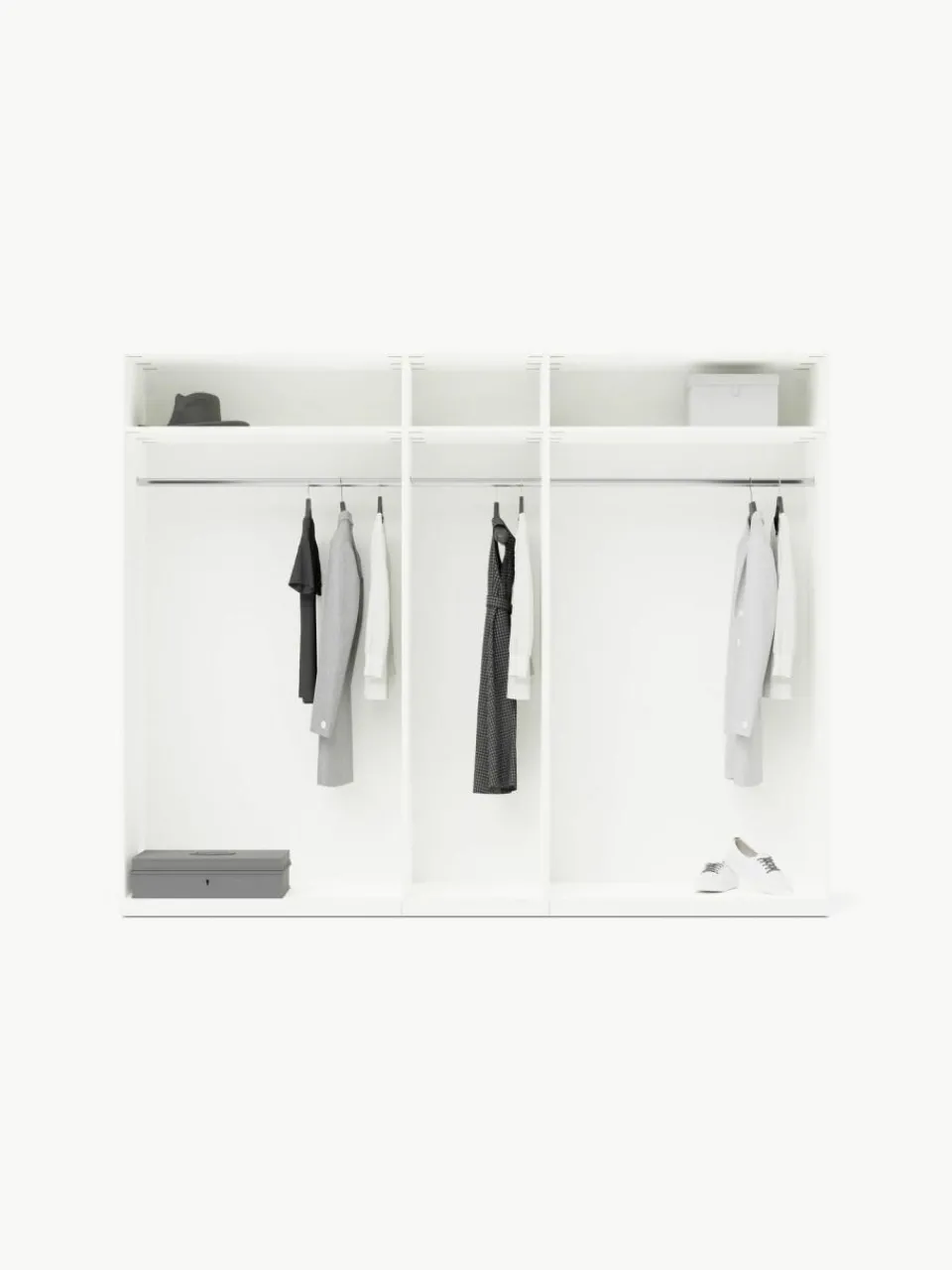 Westwing Collection Modularer Drehtürenschrank Leon, 250 cm Breite, mehrere Varianten