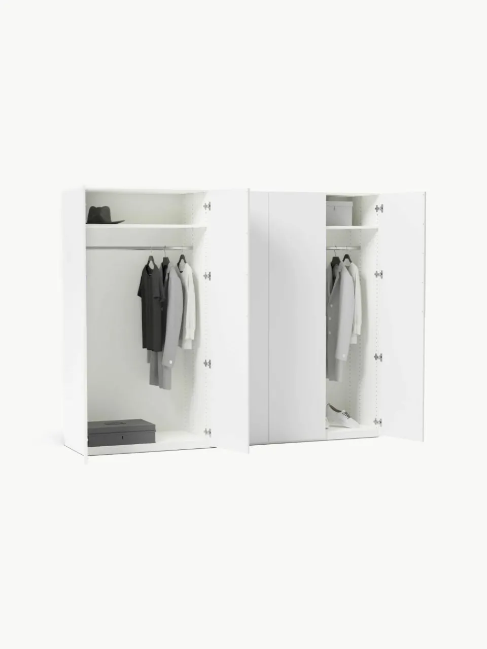Westwing Collection Modularer Drehtürenschrank Leon, 250 cm Breite, mehrere Varianten