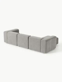 Westwing Collection Modulares Bouclé-Sofa Lena (4-Sitzer) mit Hocker (links/rechts)