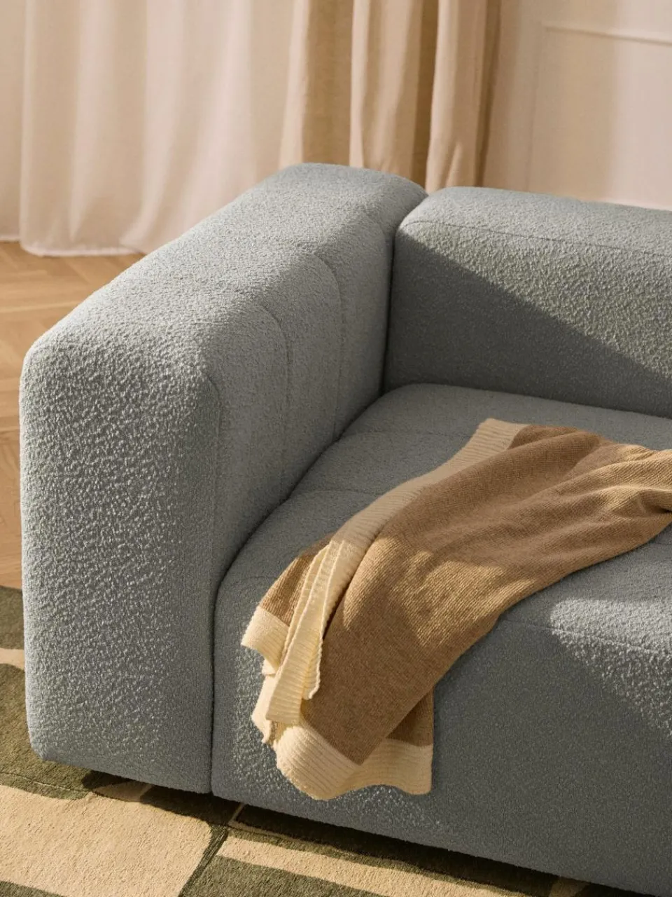 Westwing Collection Modulares Bouclé-Sofa Lena (4-Sitzer)