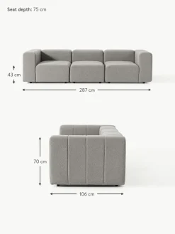 Westwing Collection Modulares Bouclé-Sofa Lena (4-Sitzer)