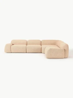 Westwing Collection Modulares Ecksofa Wolke (4-Sitzer) aus Bouclé