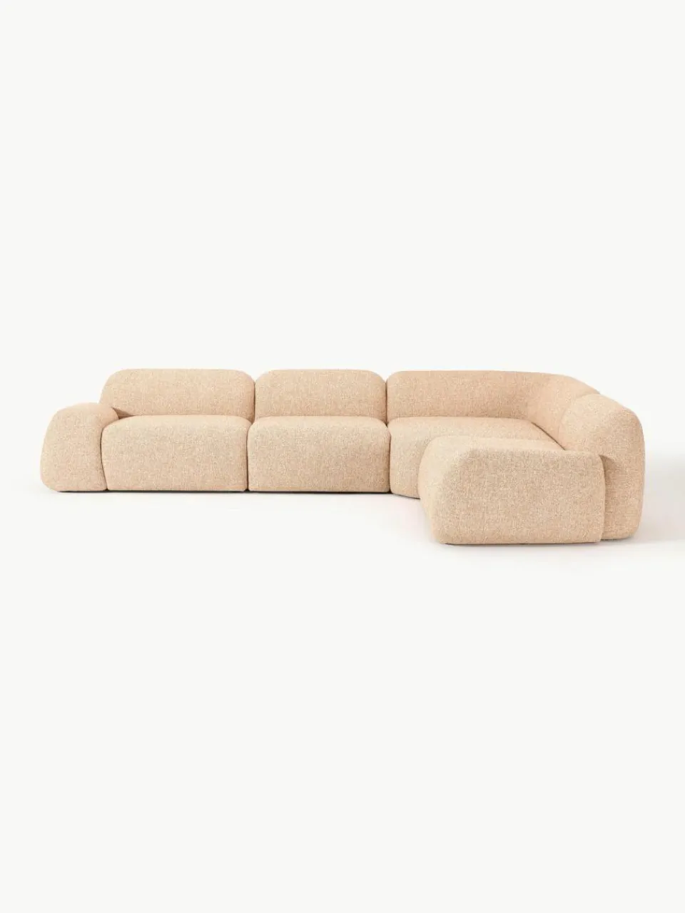 Westwing Collection Modulares Ecksofa Wolke (4-Sitzer) aus Bouclé