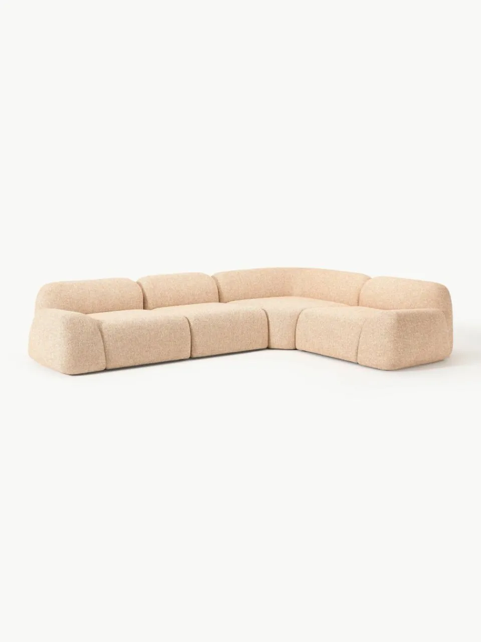 Westwing Collection Modulares Ecksofa Wolke (4-Sitzer) aus Bouclé