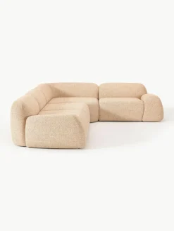 Westwing Collection Modulares Ecksofa Wolke (4-Sitzer) aus Bouclé