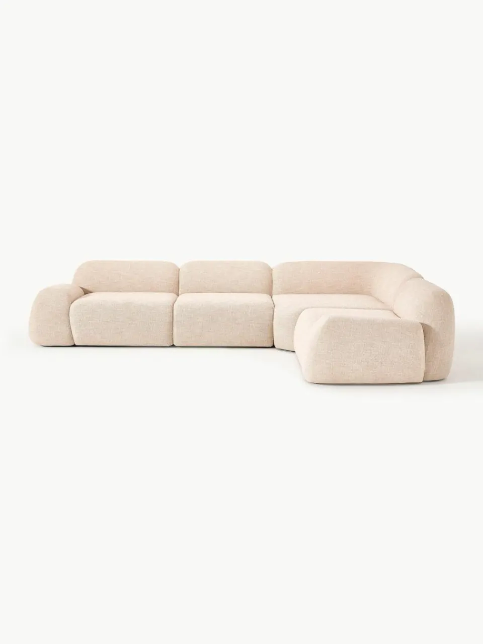Westwing Collection Modulares Ecksofa Wolke (4-Sitzer) aus Bouclé
