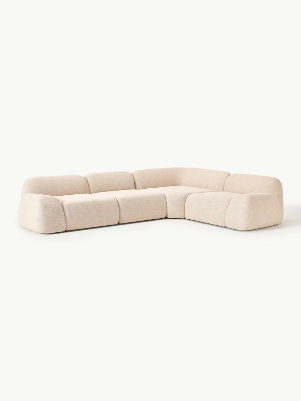 Westwing Collection Modulares Ecksofa Wolke (4-Sitzer) aus Bouclé