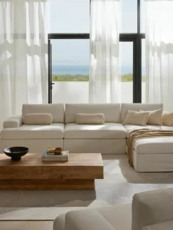 Westwing Collection Modulares Sofa Russell (4-Sitzer) mit Hocker (links/rechts)