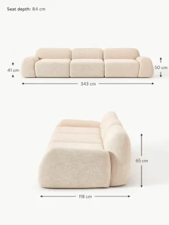 Westwing Collection Modulares Sofa Wolke (4-Sitzer) aus Bouclé