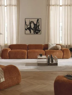 Westwing Collection Modulares Sofa Wolke (4-Sitzer) aus Teddy-Bouclé