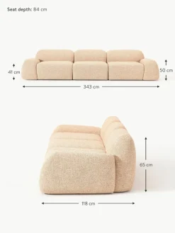 Westwing Collection Modulares Sofa Wolke (4-Sitzer) aus Bouclé