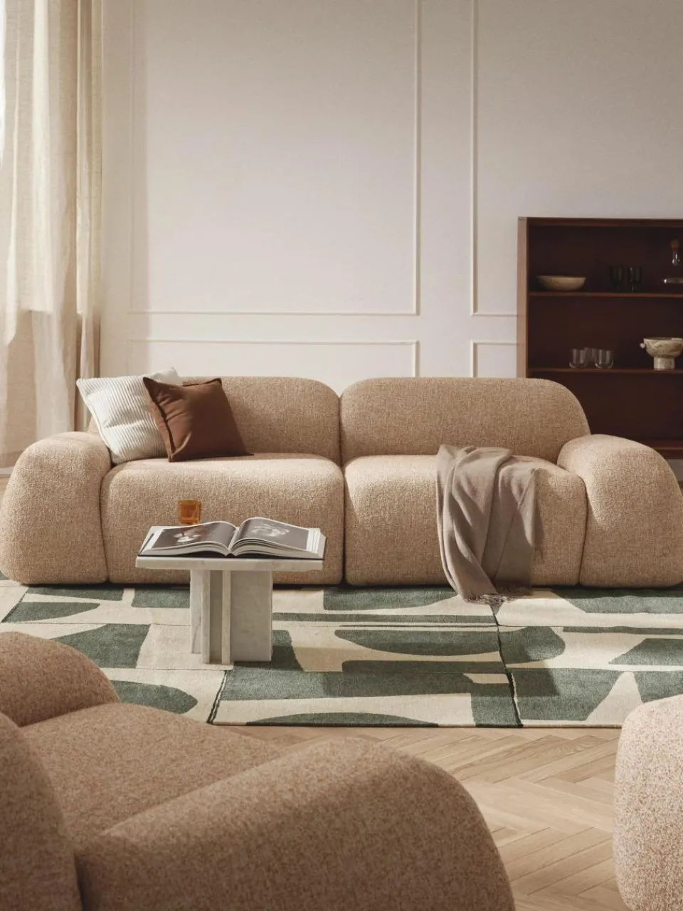 Westwing Collection Modulares Sofa Wolke (3-Sitzer) aus Bouclé