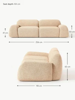 Westwing Collection Modulares Sofa Wolke (3-Sitzer) aus Bouclé