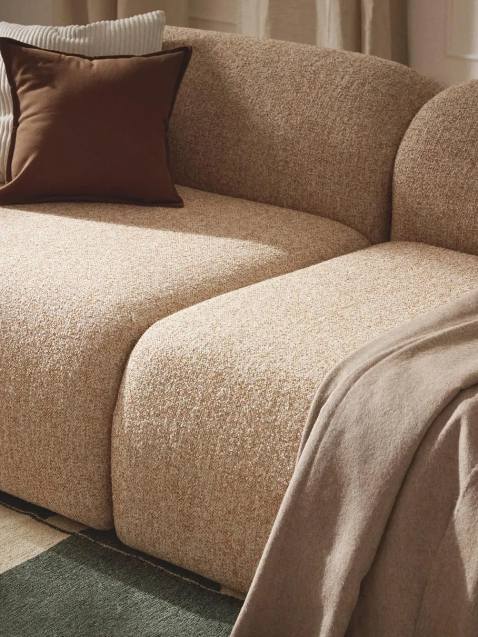 Westwing Collection Modulares Sofa Wolke (3-Sitzer) aus Bouclé