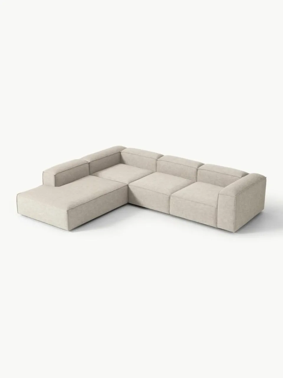Westwing Collection Modulares XL-Ecksofa Lennon aus Leinen-Mix