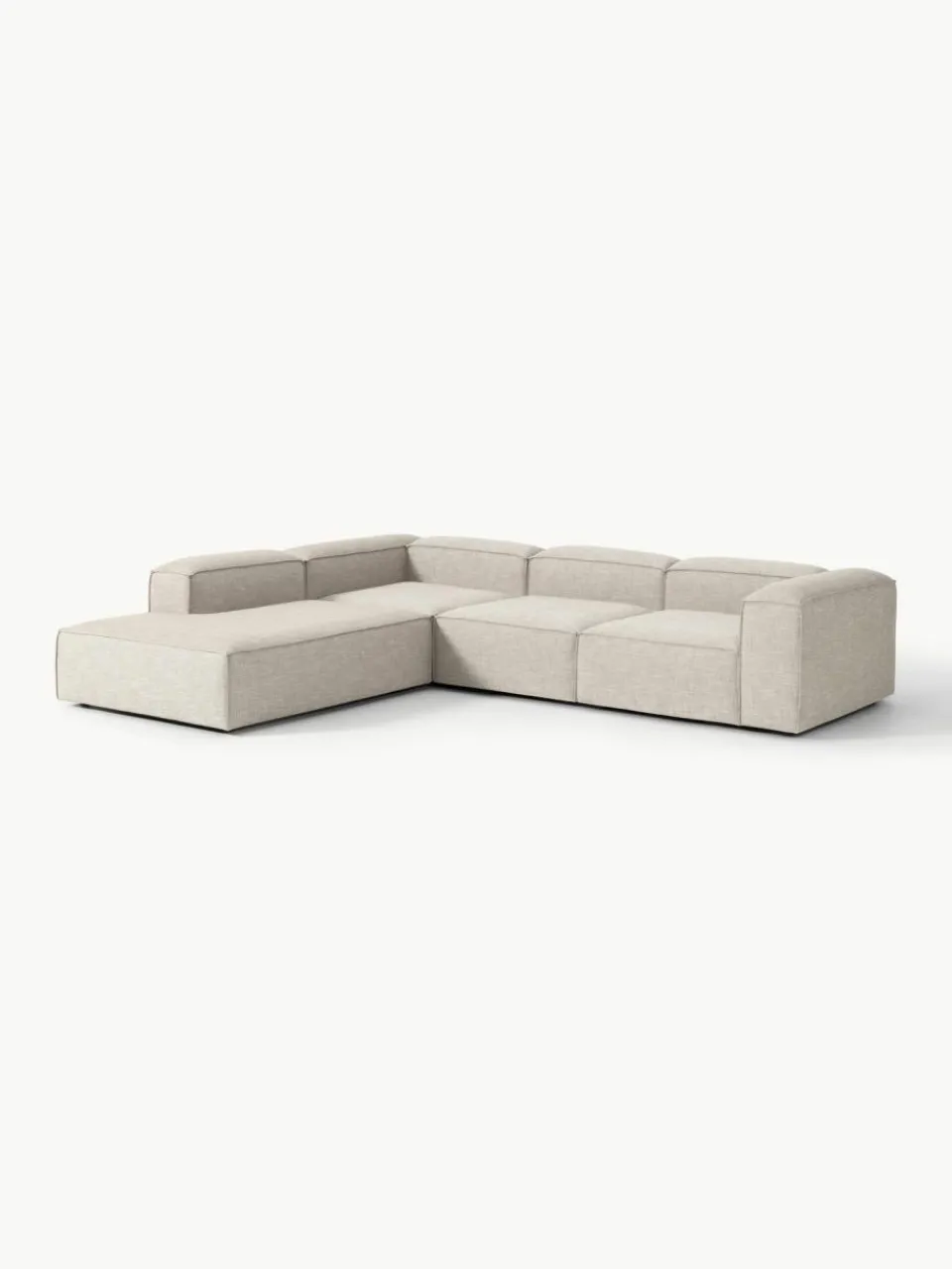 Westwing Collection Modulares XL-Ecksofa Lennon aus Leinen-Mix
