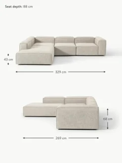 Westwing Collection Modulares XL-Ecksofa Lennon aus Leinen-Mix