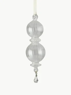 Lene Bjerre Mundgeblasene Baumanhänger Genuine, H 18 cm, 6 Stück