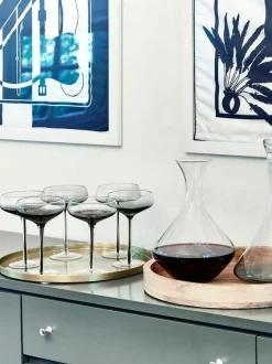 Broste Copenhagen Mundgeblasene Champagnerschalen Smoke mit Farbverlauf, 4 Stück