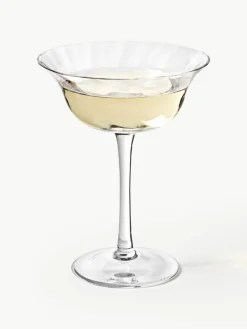 Westwing Collection Mundgeblasene Champagnerschalen Swirl, 4 Stück