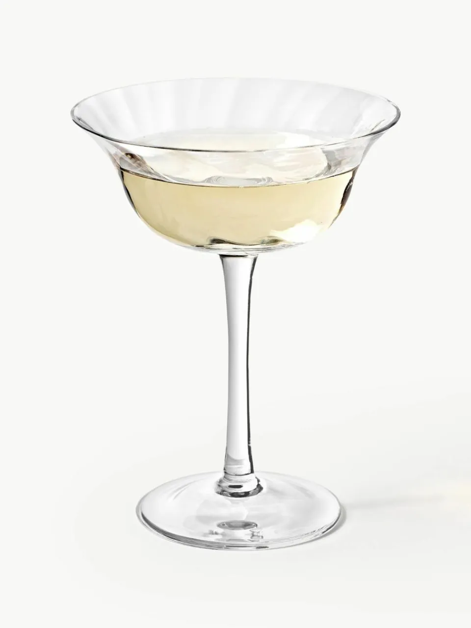 Westwing Collection Mundgeblasene Champagnerschalen Swirl, 4 Stück