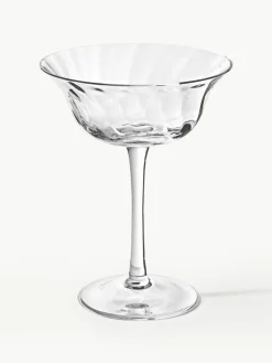 Westwing Collection Mundgeblasene Champagnerschalen Swirl, 4 Stück
