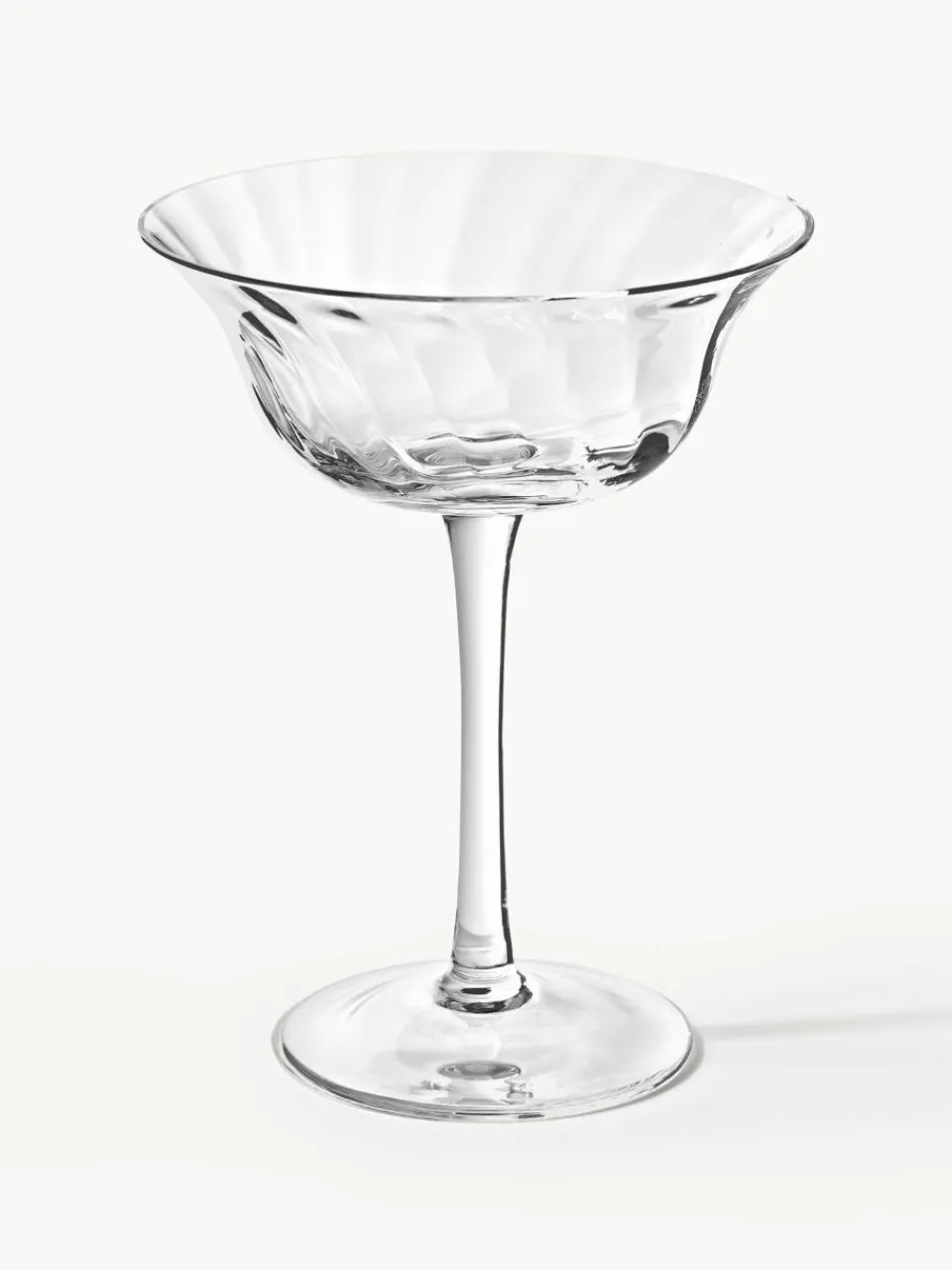 Westwing Collection Mundgeblasene Champagnerschalen Swirl, 4 Stück