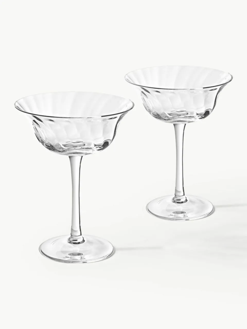 Westwing Collection Mundgeblasene Champagnerschalen Swirl, 4 Stück