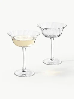 Westwing Collection Mundgeblasene Champagnerschalen Swirl, 4 Stück