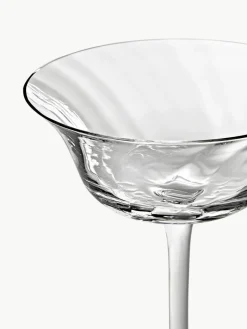 Westwing Collection Mundgeblasene Champagnerschalen Swirl, 4 Stück