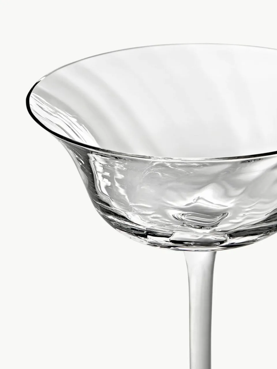 Westwing Collection Mundgeblasene Champagnerschalen Swirl, 4 Stück