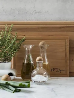 Sagaform Mundgeblasene Gewürzflaschen Eden mit Holzdeckel, 2er-Set