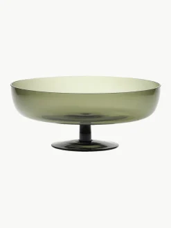 Bitossi Home Mundgeblasene Glas-Servierschale Diseguale in Grau, Ø 25 cm