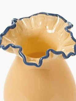 Westwing Collection Mundgeblasene Glas-Vase Gloria mit Dekor, H 24 cm