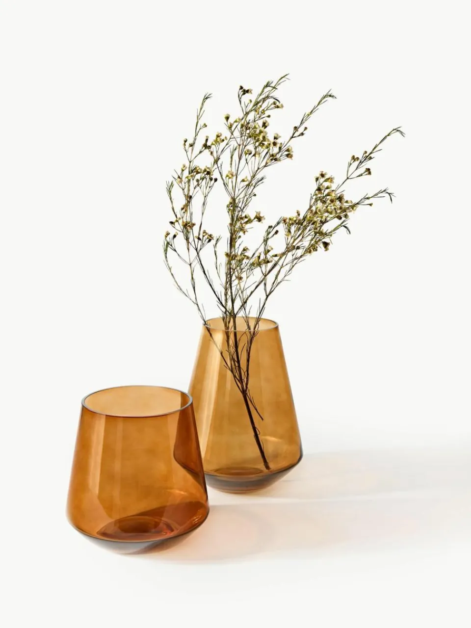 Westwing Collection Mundgeblasene Glas-Vase Joyce, H 21 cm
