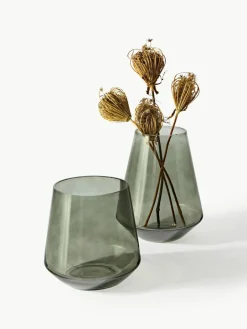 Westwing Collection Mundgeblasene Glas-Vase Joyce, H 21 cm