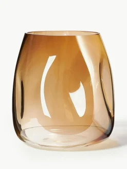 Westwing Collection Mundgeblasene Glas-Vase Luster, H 17 cm