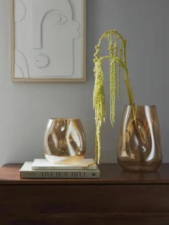 Westwing Collection Mundgeblasene Glas-Vase Luster, H 17 cm