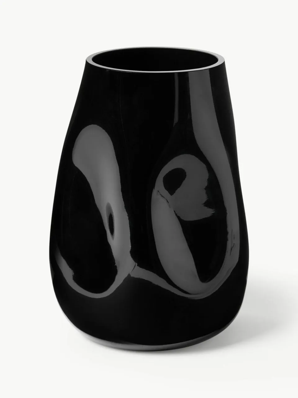 Westwing Collection Mundgeblasene Glas-Vase Obsidian, H 26 cm