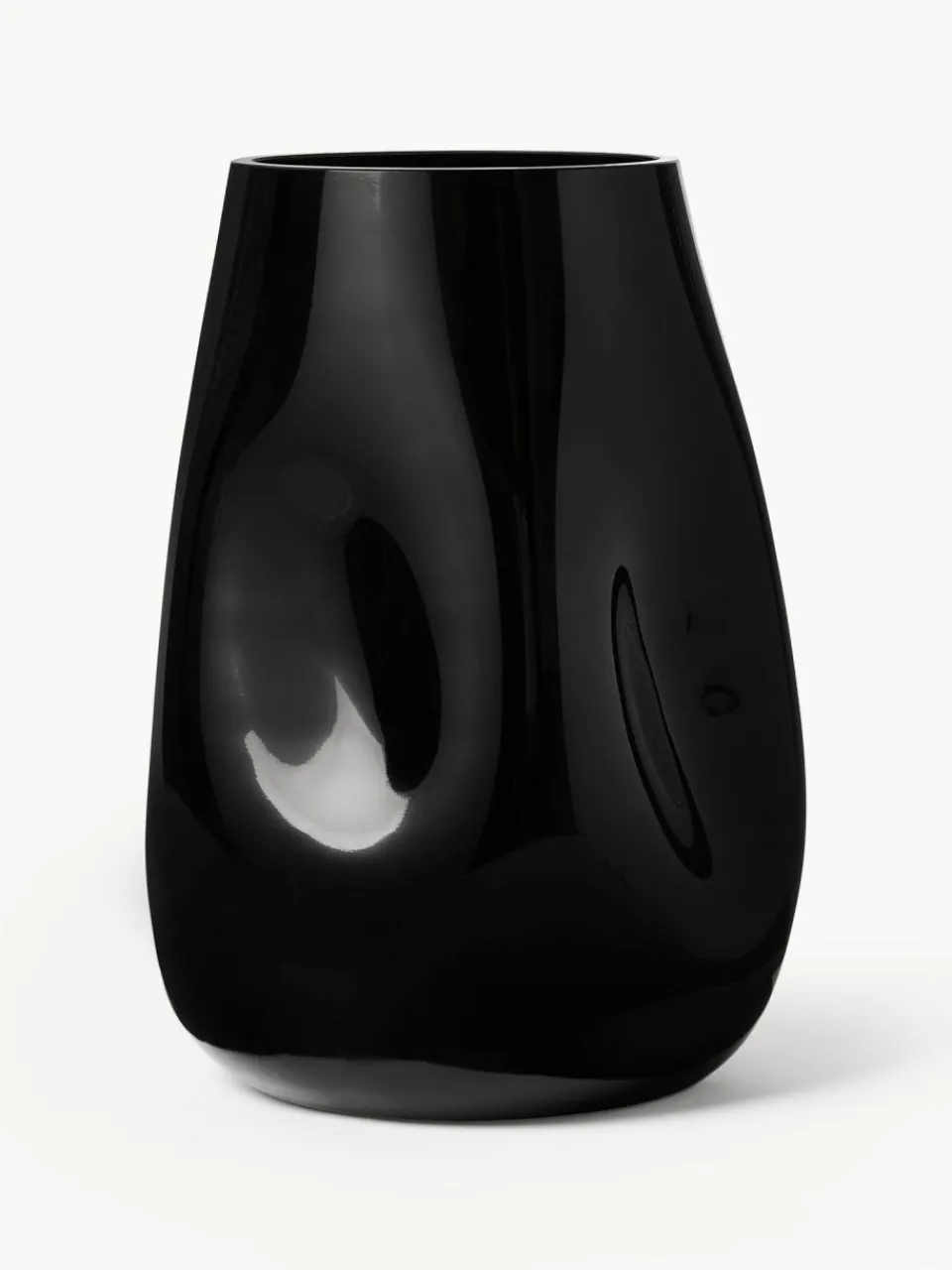 Westwing Collection Mundgeblasene Glas-Vase Obsidian, H 26 cm