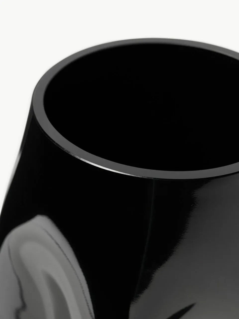 Westwing Collection Mundgeblasene Glas-Vase Obsidian, H 26 cm