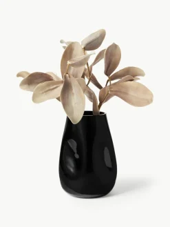 Westwing Collection Mundgeblasene Glas-Vase Obsidian, H 26 cm