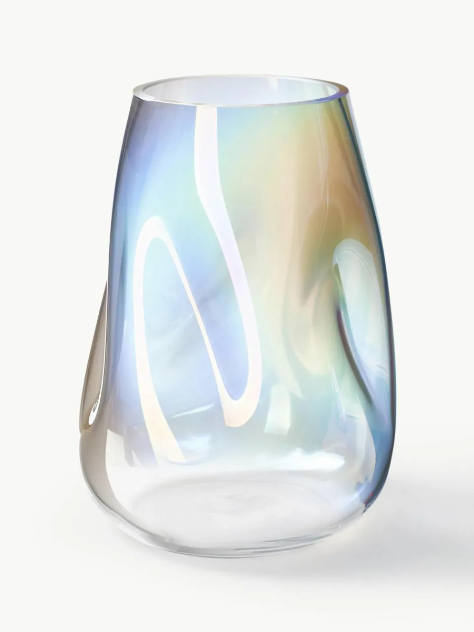 Westwing Collection Mundgeblasene Glas-Vase Rainbow, H 26 cm