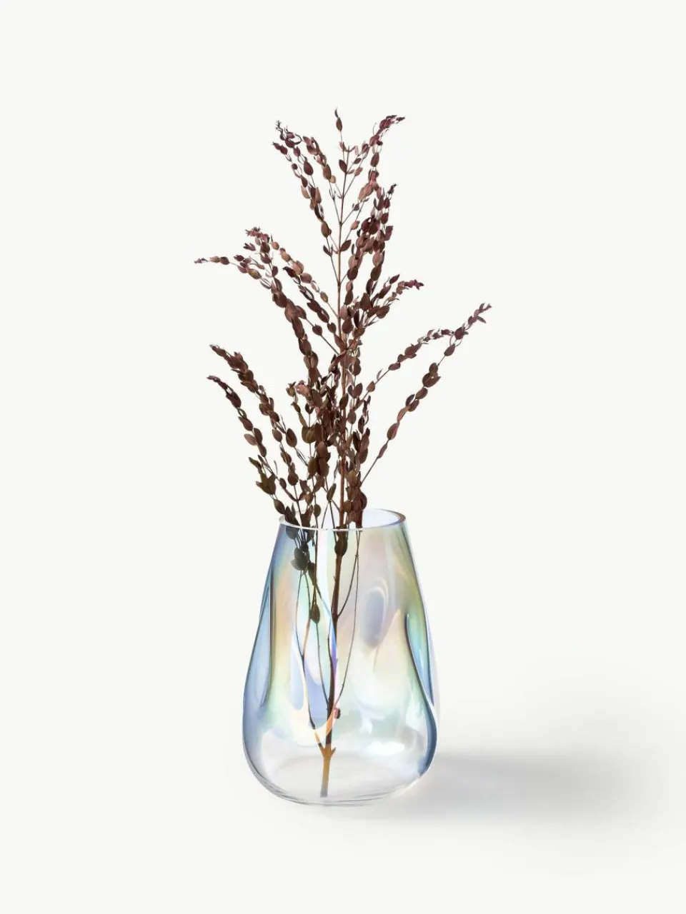 Westwing Collection Mundgeblasene Glas-Vase Rainbow, H 26 cm