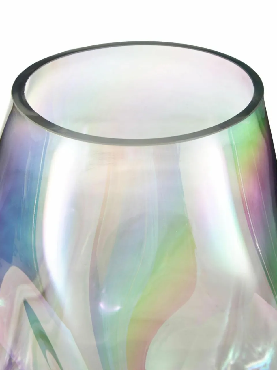 Westwing Collection Mundgeblasene Glas-Vase Rainbow, H 26 cm