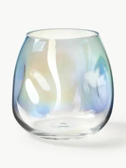 Westwing Collection Mundgeblasene Glas-Vase Rainbow, H 17 cm