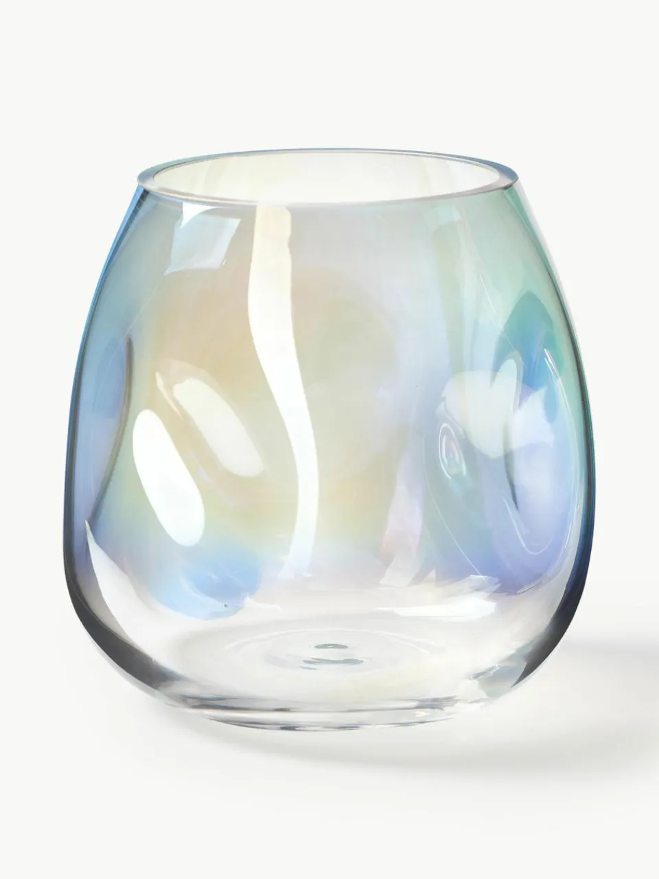 Westwing Collection Mundgeblasene Glas-Vase Rainbow, H 17 cm