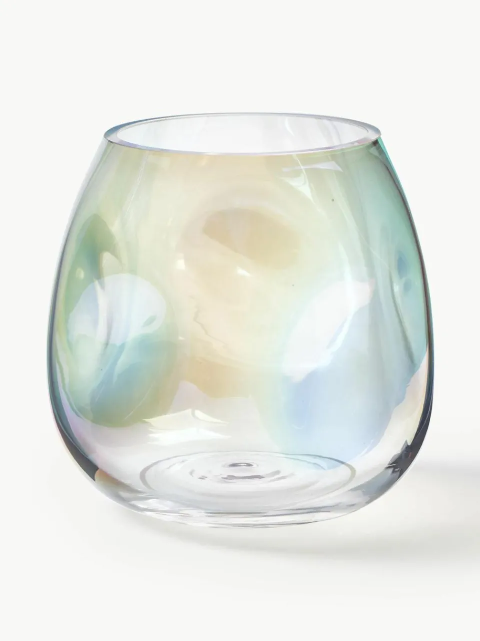 Westwing Collection Mundgeblasene Glas-Vase Rainbow, H 17 cm