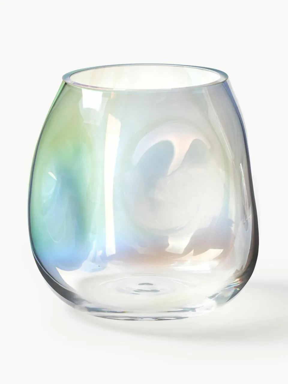 Westwing Collection Mundgeblasene Glas-Vase Rainbow, H 17 cm