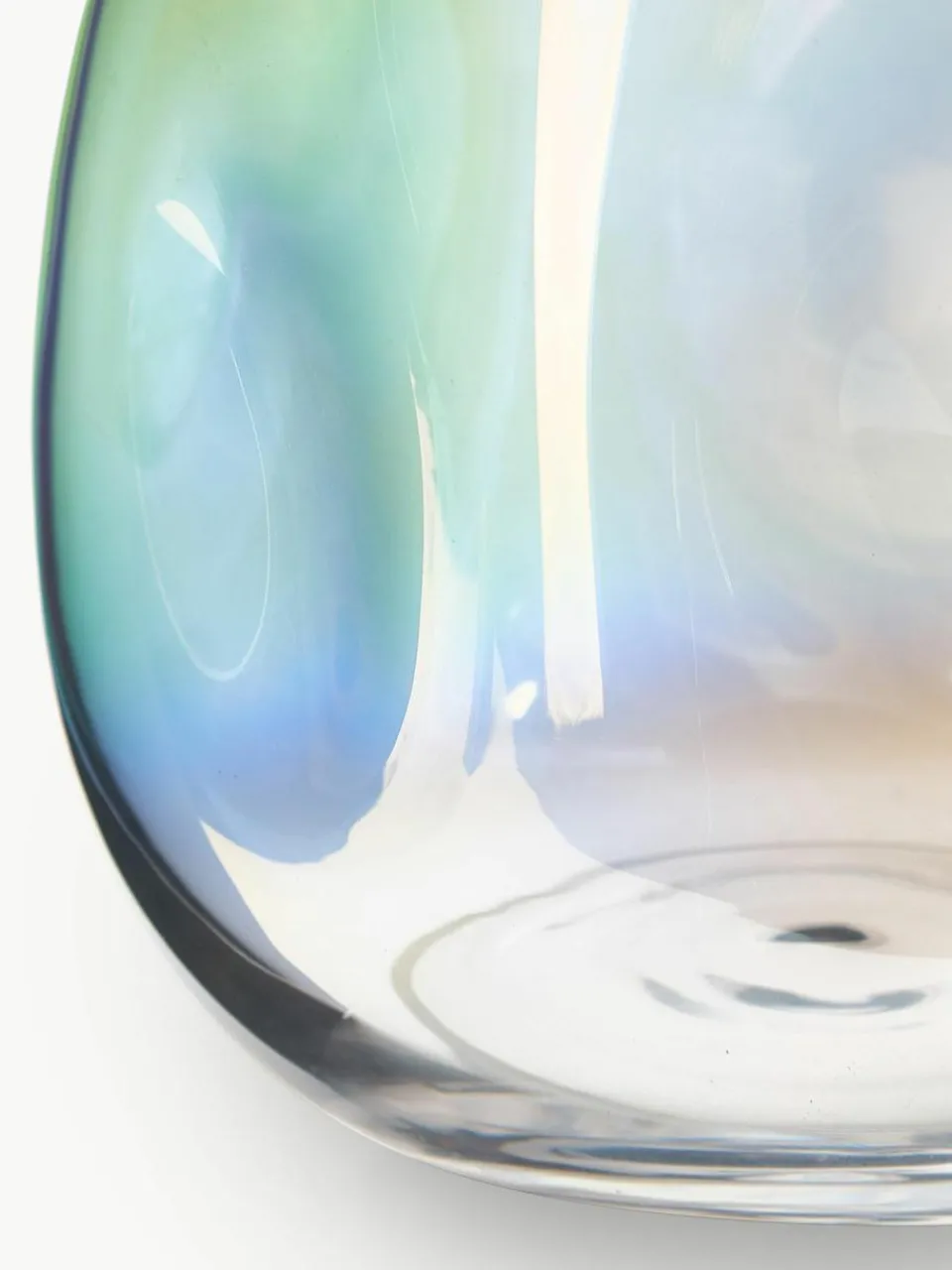 Westwing Collection Mundgeblasene Glas-Vase Rainbow, H 17 cm